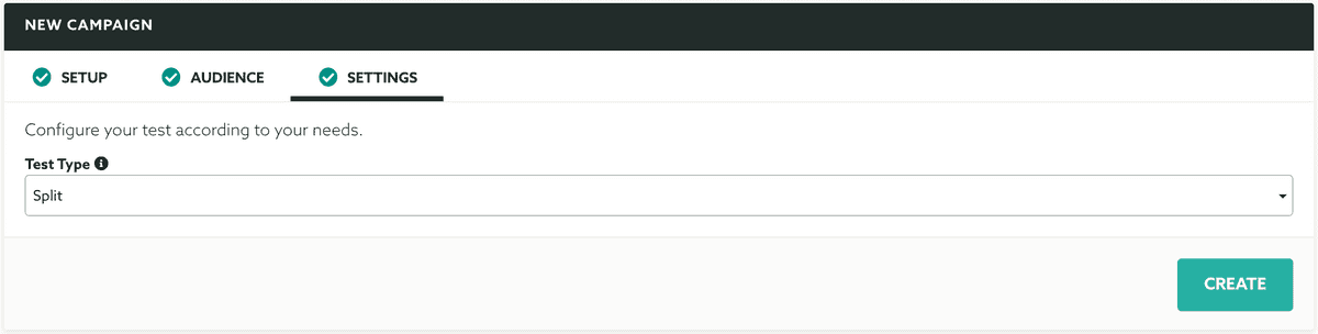 A/B & Multivariate Testing Settings Split