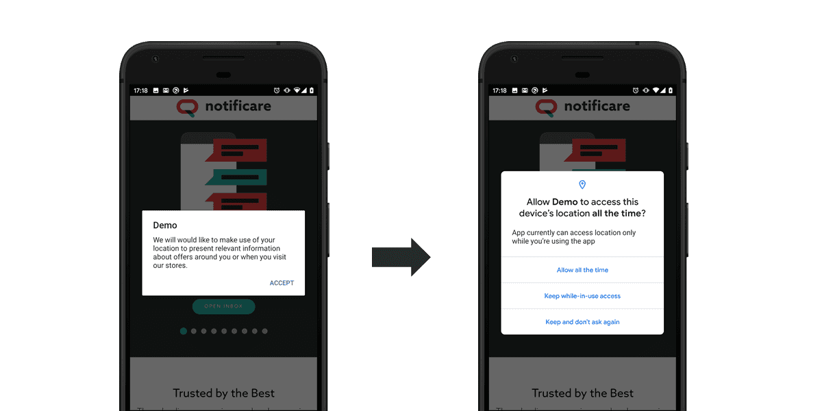 Android Permission Flow When In Use