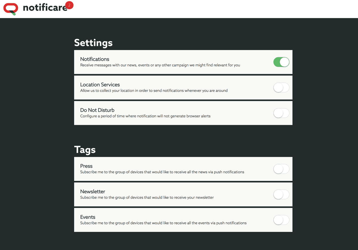 Web Push Settings